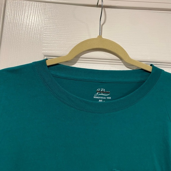 NWOT J. Crew Essentials Size S Teal Blue Cotton Crew Neck Tee Shirt - Picture 2 of 11